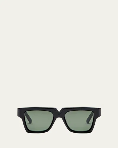 VALENTINO V-GOLD I ACETATE SQUARE SUNGLASSES