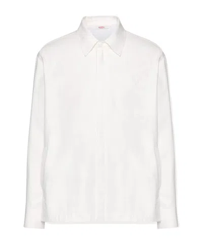 VALENTINO VALENTINO LOGO PLAQUE LONG-SLEEVED SHIRT JACKET