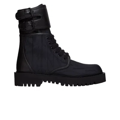 VALENTINO GARAVANI VALENTINO VALENTINO CAMPSITE COMBAT BOOT 'VLTN TIMES - BLACK' | MEN'S SIZE 40