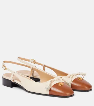 VALENTINO GARAVANI VALET DU ROI LEATHER BALLET FLATS