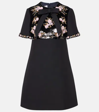 VALENTINO CREPE COUTURE EMBELLISHED MINIDRESS