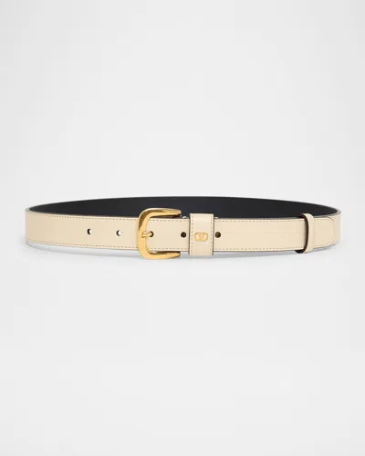 VALENTINO GARAVANI VLOGO CALFSKIN LEATHER BELT