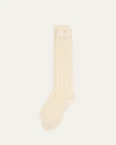 VALENTINO VLOGO COTTON KNIT OVER-CALF SOCKS