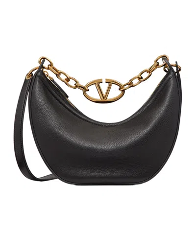 VALENTINO GARAVANI VALENTINO VLOGO MOON ZIP-UP SMALL SHOULDER BAG