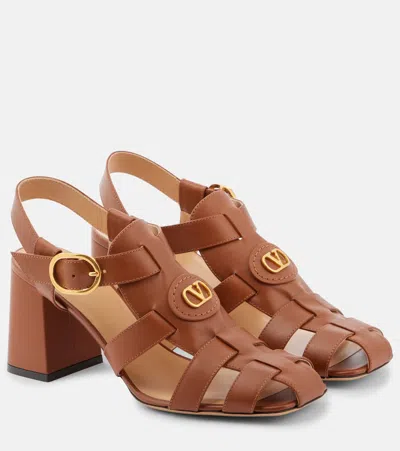 VALENTINO GARAVANI VLOGO SIGNATURE 75 LEATHER FISHERMAN SANDALS