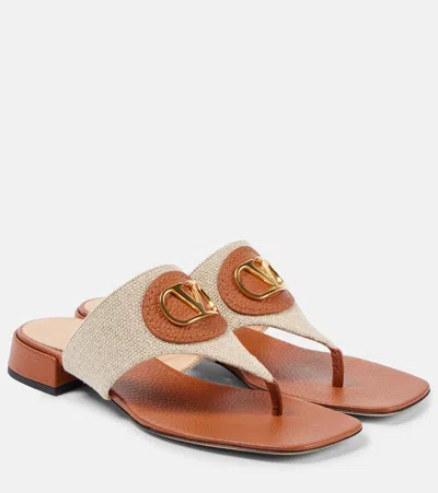 VALENTINO GARAVANI VLOGO SIGNATURE CANVAS THONG SANDALS