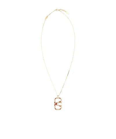 VALENTINO GARAVANI VALENTINO VLOGO SIGNATURE EMBELLISHED NECKLACE