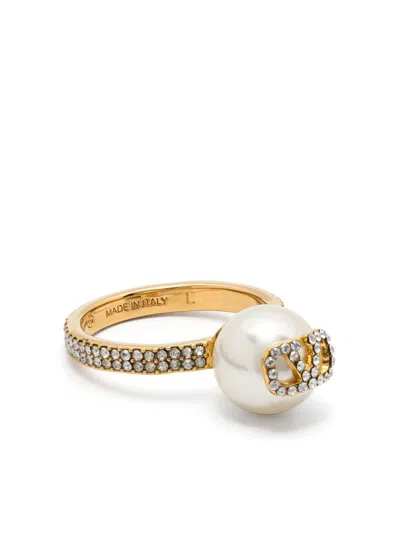 VALENTINO GARAVANI VLOGO SIGNATURE FAUX-PEARL RING