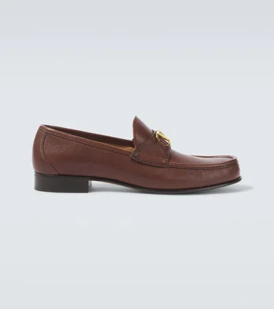 VALENTINO GARAVANI VLOGO SIGNATURE LEATHER LOAFERS
