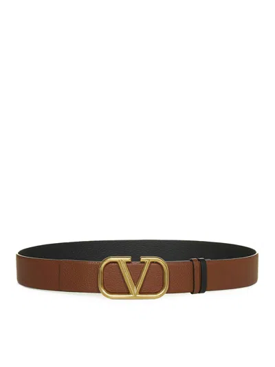 VALENTINO GARAVANI VLOGO SIGNATURE REVERSIBLE BELT IN MOOSE PRINT CALFSKIN 40 MM