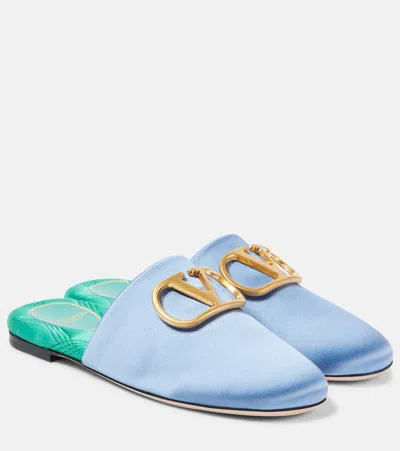 VALENTINO GARAVANI VLOGO SIGNATURE SATIN SLIPPERS