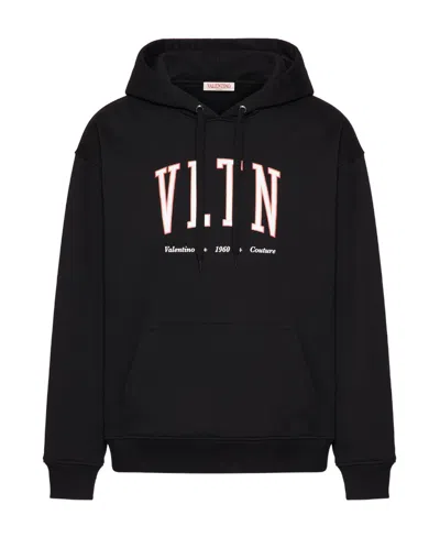 VALENTINO VALENTINO	VLTN LOGO PRINTED DRAWSTRING HOODIE
