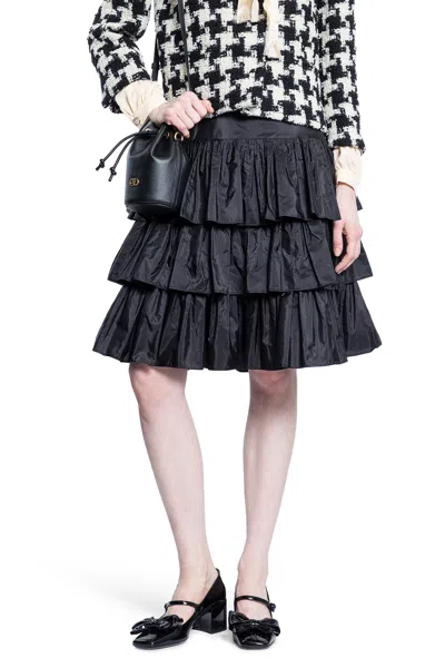 VALENTINO RUFFLED TAFFETA SKIRT