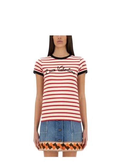 VALENTINO WOMEN'S STRIPED COTTON JERSEY TSHIRT