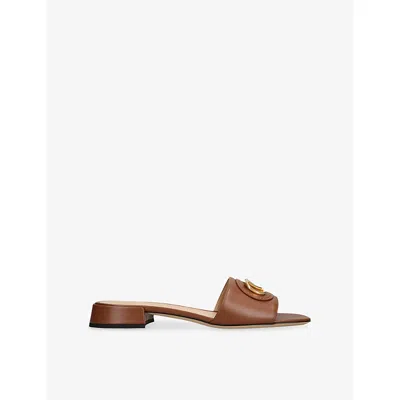 VALENTINO GARAVANI WOMENS TAN VLOGO SIGNATURE 20 LEATHER SANDALS EUR 39.5 / 6.5 UK