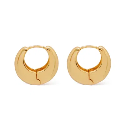 VALERIE CHIC WOMEN'S GOLD CHUNKY FULL MOON EARRINGS