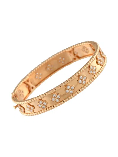 VAN CLEEF & ARPELS 18K ROSE GOLD CLOVERS DIAMOND BRACELET