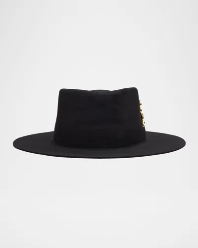 VAN PALMA MOANA WOOL FEDORA W/ 14-KARAT PIN