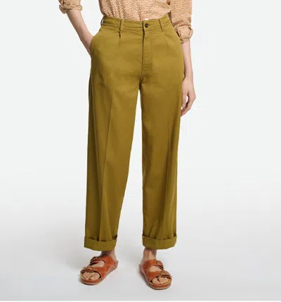 VANESSA BRUNO CHINO WIDE LEG PANTS IN BROWN