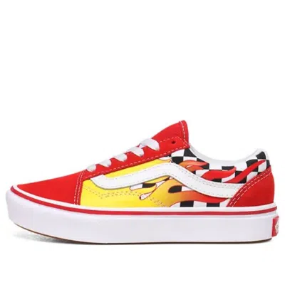 VANS Vans Comfycush Old Skool Kids Checkerboard Red