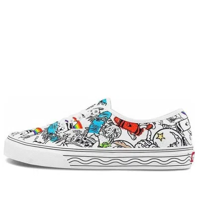 VANS Crayola x Vans Authentic Low Top Fashion Casual Skate Shoes White Black Graffiti Unisex 'White Black