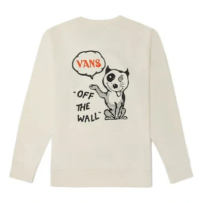 VANS Vans Funny Pattern Pullover Round Neck Sports Couple Style Creamy White