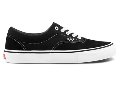 VANS MEN'S VANS ERA CHECKERBOARD TAG SNEAKERS IN BLACK/WHITE