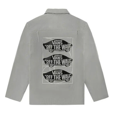 VANS Men's Vans Series Skateboard Logo Printing Sports Jacket Gray