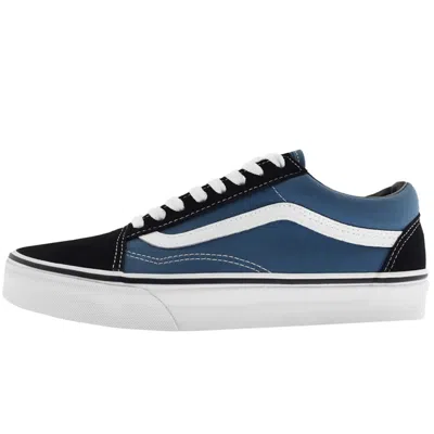 VANS VANS OLD SKOOL CANVAS TRAINERS NAVY