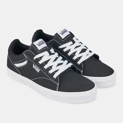 VANS SELDAN VA4TZE187 SNEAKERS MEN'S BLACK WHITE CANVAS LACE UP SKATEBOARD SHOES