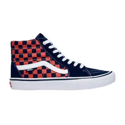 VANS SK8-HI PRO 'CHECKERBOARD - NAVY ORANGE'