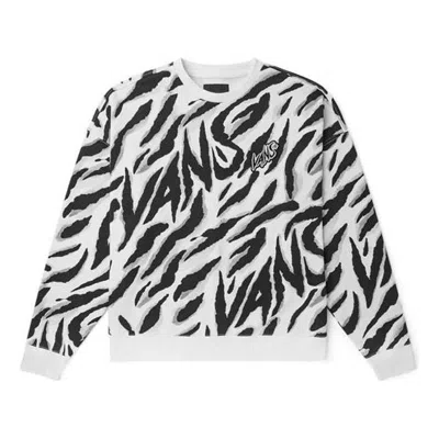 VANS Vans Tiger Stripes Pattern Round Neck Pullover White Black