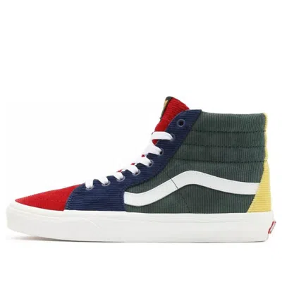 VANS Vans Unisex Mixed Corduroy SK8-HI High-Top Sneakers Green/Blue/Red