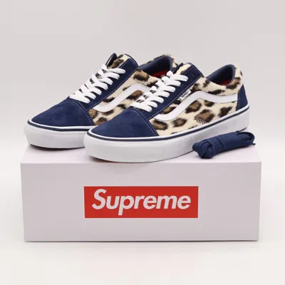 VANS VN0A5FCBBX9 SUPREME VANS LEOPARD OLD SKOOL NAVY WHITE (MEN'S)