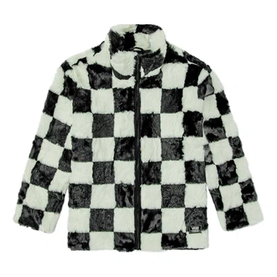 VANS (WMNS) Vans Grid Pattern Stand Collar Jacket Black White Colorblock Blackwhitemulti-Color
