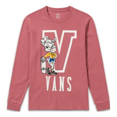 VANS (WMNS) Vans Gym Class Long Sleeve T-Shirt 'Rose Red'