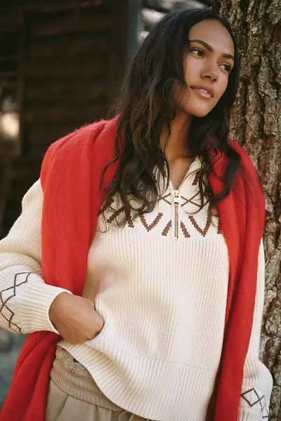 VARLEY SIGRID FAIRISLE HALF-ZIP SWEATER