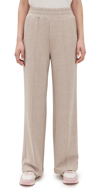 VARLEY THE WIDE LEG PANTS 28 TAUPE MARL