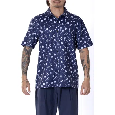 VAST VAST POSITIVE FLORAL SHORT SLEEVE PERFORMANCE BUTTON-UP SHIRT