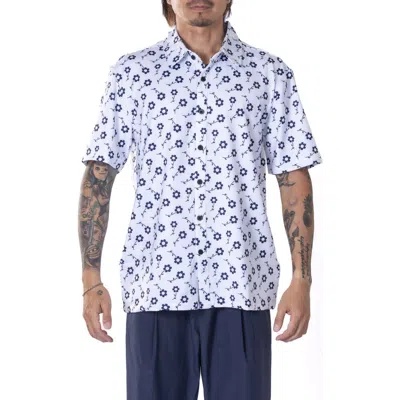 VAST VAST POSITIVE FLORAL SHORT SLEEVE PERFORMANCE BUTTON-UP SHIRT