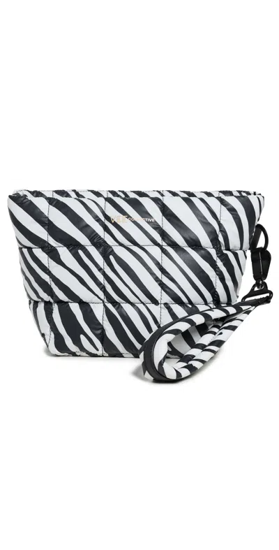 VEE COLLECTIVE PORTER CLUTCH ZEBRA BLACK AND WHITE