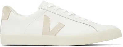 VEJA WHITE & BEIGE ESPLAR LEATHER SNEAKERS
