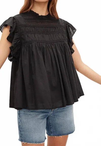 VELVET BY GRAHAM & SPENCER INESSA LACE TOP IN BLACK