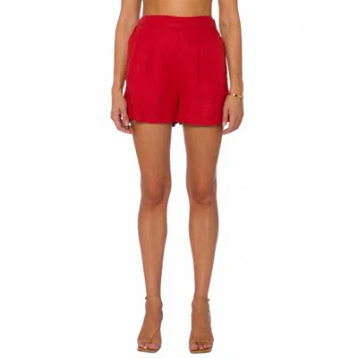 VELVET HEART FEDRA SALSA PLEATED PULL-ON SHORTS IN RED