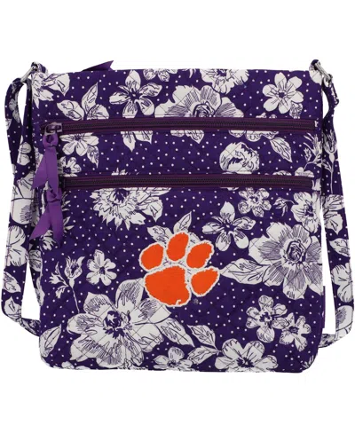 VERA BRADLEY CLEMSON TIGERS RAIN GARDEN TRIPLE-ZIP HIPSTER CROSSBODY BAG