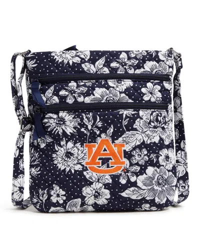 VERA BRADLEY WOMEN'S VERA BRADLEY AUBURN TIGERS RAIN GARDEN TRIPLE-ZIP HIPSTER CROSSBODY BAG