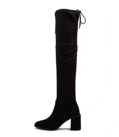 VERALI VERALI LIBBY BLACK MICROSUEDE KNEE HIGH BOOTS WOMENS SHOES DRESS BOOTS LONG