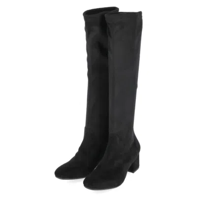 VERNO VERNO DAMEN UNDER THE KNEE STIEFEL ROYAL STREET SCHWARZ SAMTIGES TEXTIL -