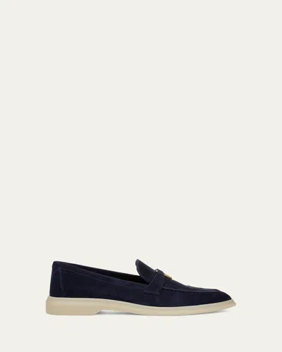 VERONICA BEARD AILEY SUEDE MEDALLION SLIP-ON LOAFERS