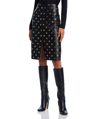 VERONICA BEARD ANDERSON LEATHER EYELET SKIRT